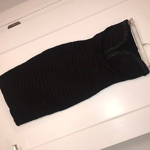 Black strapless sweetheart dress